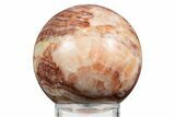 Polished Banded Red Calcite Sphere - China #319435-1